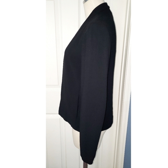 Eileen Fisher Petite Black Open Front Wool Blazer Minimalistic Quiet Luxury PP - Picture 6 of 10